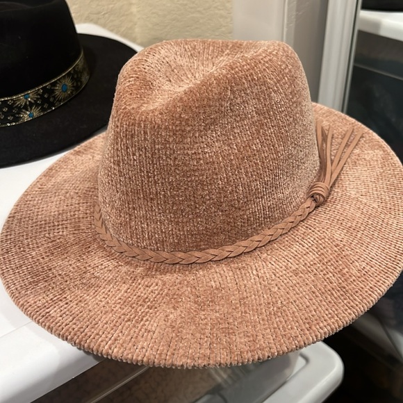 Tan Chennile Fedora Suede Braided Detail - Picture 4 of 9